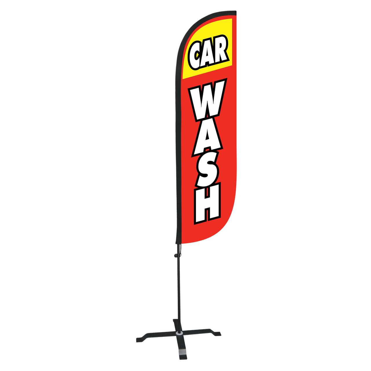5ft Car Wash Feather Flag Red & Yellow