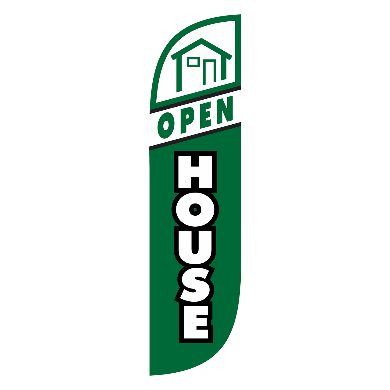 Open House Feather Flag Green 5ft
