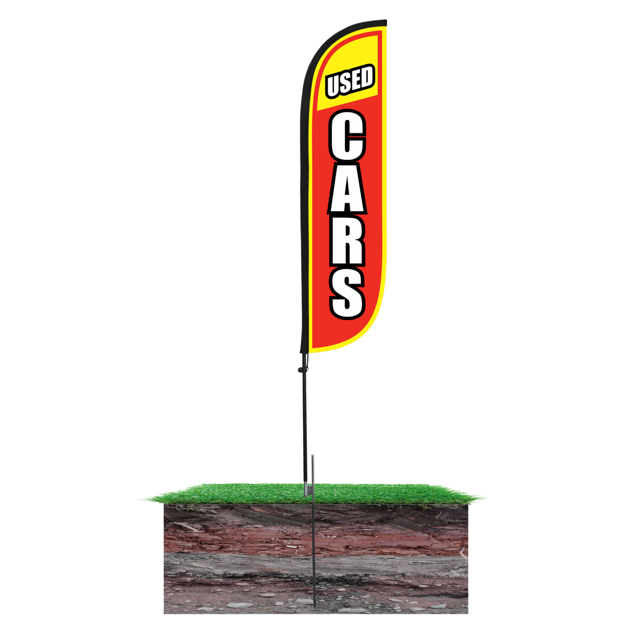 Used Cars 5ft Feather Flag -Custom - Pre-Lettered
