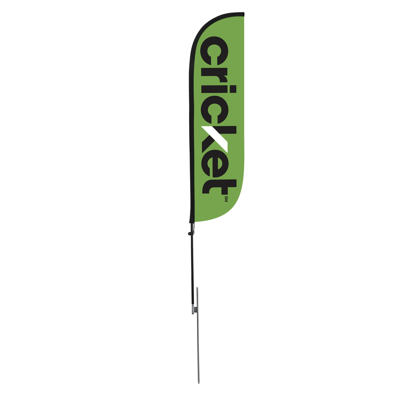 5ft Cricket Wireless Feather Flag Green