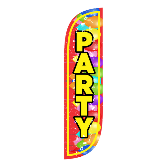 5ft Party Feather Flag with Balloons