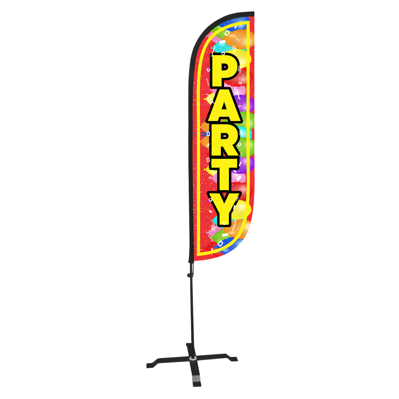 5ft Party Feather Flag with Balloons