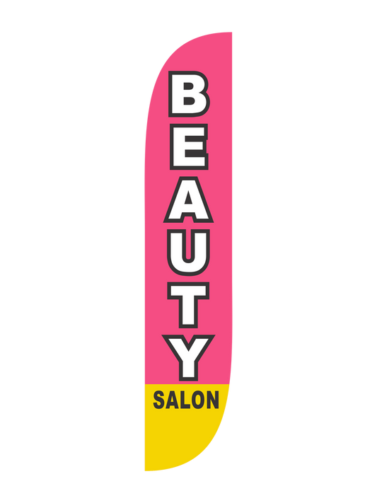 12ft Beauty Salon Feather Flag Pink