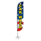 12ft Car Wash Feather Flag Red White & Blue