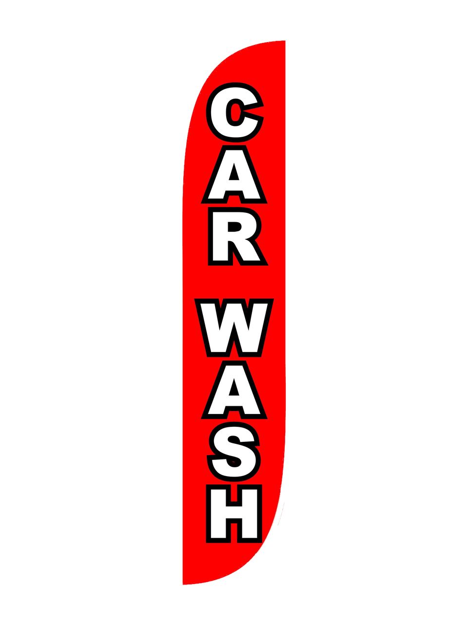 Car Wash 12ft Feather Flag Red & White