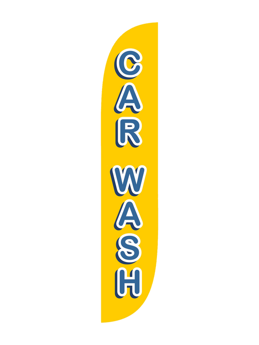 12ft Car Wash Feather Flag Yellow