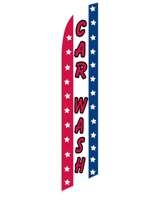 12ft Car Wash RWB Feather Flag