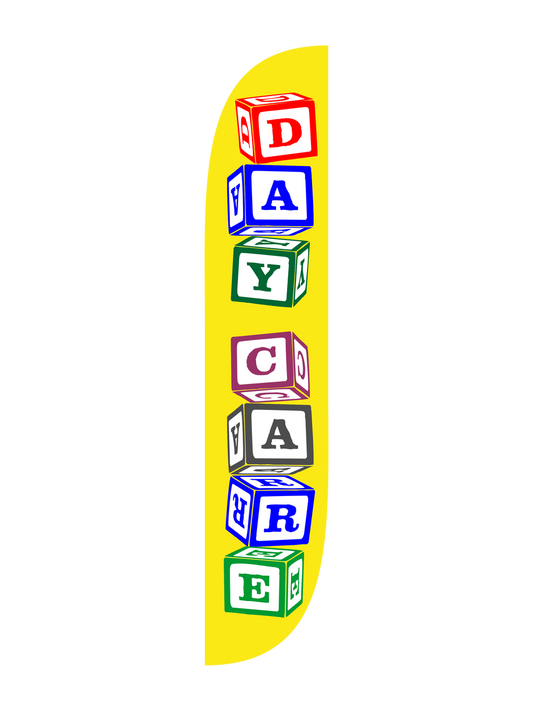 12ft Day Care Feather Flag Blocks