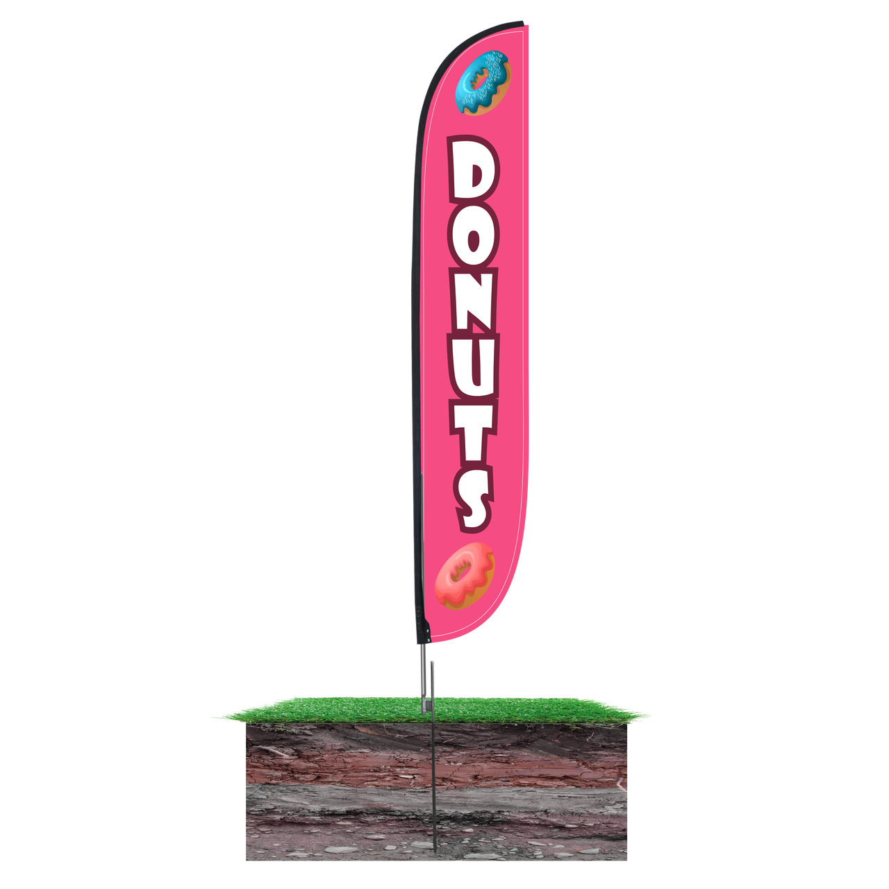 12ft Donuts Feather Flag