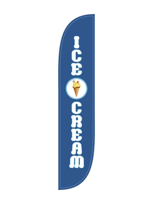12ft Ice Cream Feather Flag Blue