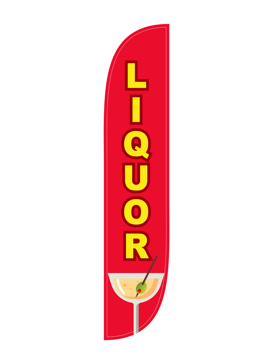 12ft Liquor Feather Flag Red
