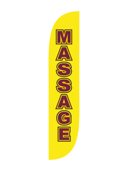12ft Massage Feather Flag Yellow