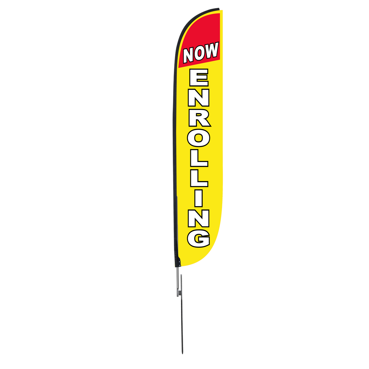 12ft Now Enrolling Feather Flag Yellow