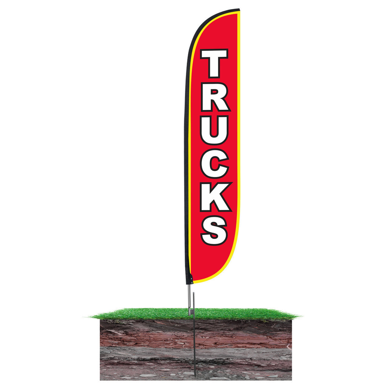 Trucks 12ft Feather Flag Red